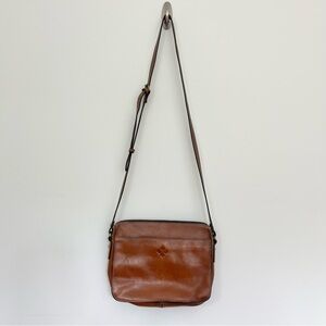 Patricia Nash Leather Nazaire Top Zip Crossbody Bag Heritage Collection in Brown